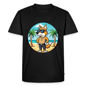 English Foxhound Dog Breed Cartoon Sunglass Beach - Men's Premium Organic T-Shirt - black - Front - Nico (187cm)