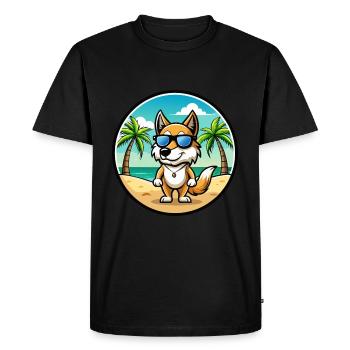 Italien Volpino Chien Race Dessin Animé Lunettes De Soleil Plage - T-shirt Premium bio Homme - noir - Devant - Nico (187cm)