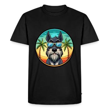 Giant Schnauzer Dog Breed Cartoon Sunglasses Beach - Men's Premium Organic T-Shirt - black - Front - Nico (187cm)