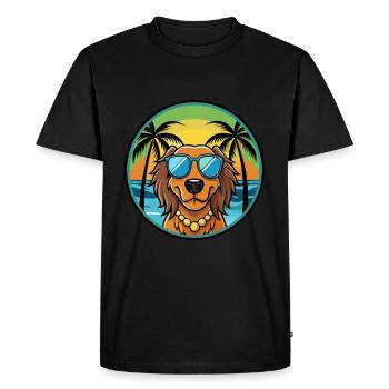 Gordon Setter Dog Breed Cartoon Sunglasses Beach - Men's Premium Organic T-Shirt - black - Front - Nico (187cm)