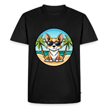 Lunettes de soleil de dessin animé de race de chien Fox Terrier miniature - T-shirt Premium bio Homme - noir - Devant - Nico (187cm)