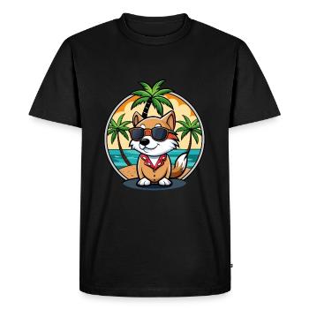 Kai Ken Chien Race Dessin Animé Lunettes De Soleil Plage - T-shirt Premium bio Homme - noir - Devant - Nico (187cm)