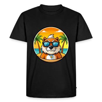 Moscow Watchdog Breed Cartoon Sunglasses Beach - Men's Premium Organic T-Shirt - black - Front - Nico (187cm)