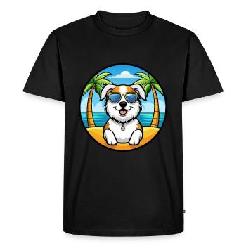 Maremme chien de berger race dessin animé lunettes de soleil plage - T-shirt Premium bio Homme - noir - Devant - Nico (187cm)