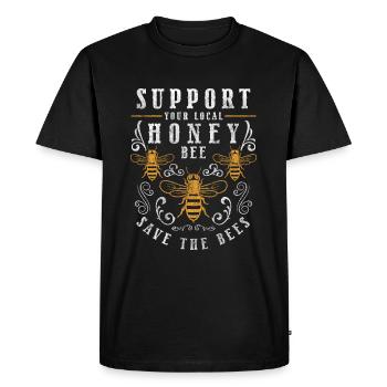 Abeille Nid d’abeille Insecte Abeille - T-shirt Premium bio Homme - noir - Devant - Nico (187cm)