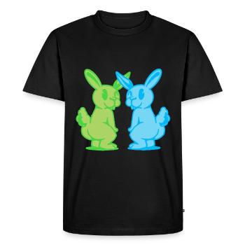 Bunny Bunny Retro Rabbit Rodent Rodent Rodent 80s - Men's Premium Organic T-Shirt - black - Front - Nico (187cm)