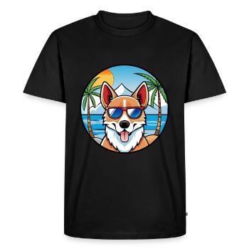 Lunettes de soleil norvégiennes Lundehund Dog Breed Cartoon - T-shirt Premium bio Homme - noir - Devant - Nico (187cm)