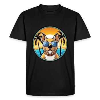 Phalene Dog Breed Cartoon Sunglasses Beach - Men's Premium Organic T-Shirt - black - Front - Nico (187cm)