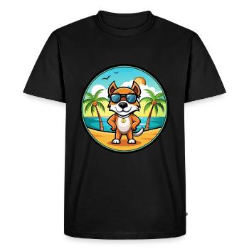Pointer Chien Race Dessin Animé Lunettes De Soleil Plage - T-shirt Premium bio Homme - noir - Devant - Nico (187cm)