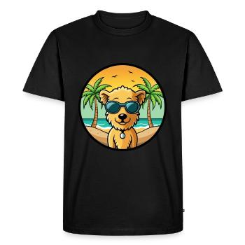 Pumi Chien Race Dessin Animé Lunettes de soleil Plage - T-shirt Premium bio Homme - noir - Devant - Nico (187cm)
