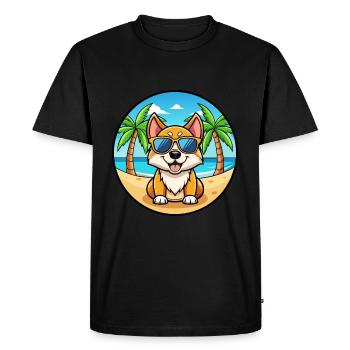 Lunettes de soleil de dessin animé de race de chien de jouet russe plage - T-shirt Premium bio Homme - noir - Devant - Nico (187cm)