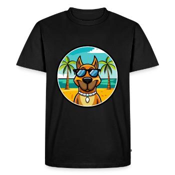 Chien de chasse serbe race dessin animé lunettes de soleil plage - T-shirt Premium bio Homme - noir - Devant - Nico (187cm)