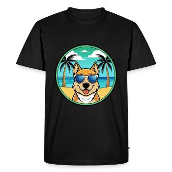 Slovensky Kopov Dog Breed Cartoon Sunglasses Beach - Men's Premium Organic T-Shirt - black - Front - Nico (187cm)