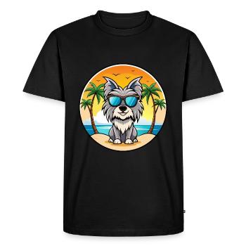 Skye Terrier Dog Breed Cartoon Sunglasses Beach - Men's Premium Organic T-Shirt - black - Front - Nico (187cm)
