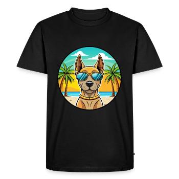 Thai Ridgeback Chien Race Dessin Animé Lunettes De Soleil Plage - T-shirt Premium bio Homme - noir - Devant - Nico (187cm)