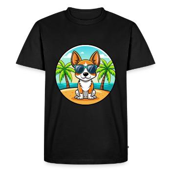 Toy Fox Terrier Chien Race Dessin Animé Lunettes De Soleil Plage - T-shirt Premium bio Homme - noir - Devant - Nico (187cm)