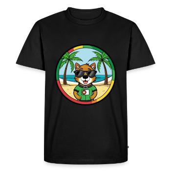 Portuguese Watchdog Breed Cartoon Sunglasses Beach - Men's Premium Organic T-Shirt - black - Front - Nico (187cm)