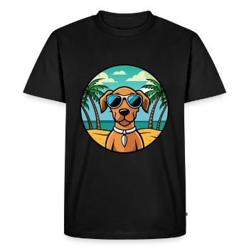 Vizsla Dog Breed Cartoon Sunglasses Beach - Men's Premium Organic T-Shirt - black - Front - Nico (187cm)