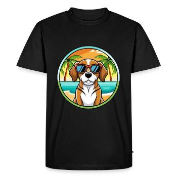 Beagle Harrier Chien Race Dessin Animé Lunettes de soleil Plage - T-shirt Premium bio Homme - noir - Devant - Nico (187cm)