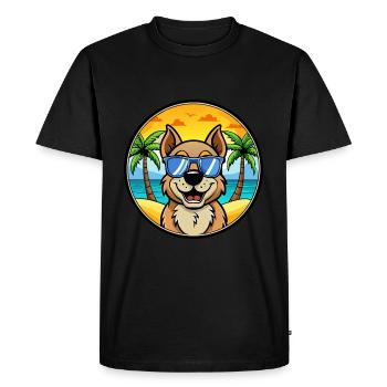 Berger De Beauce Chien Race Dessin Animé Lunettes De Soleil Plage - T-shirt Premium bio Homme - noir - Devant - Nico (187cm)