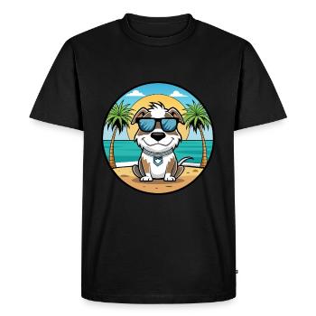 Argentino Chien Race Dessin Animé Lunettes De Soleil Plage - T-shirt Premium bio Homme - noir - Devant - Nico (187cm)