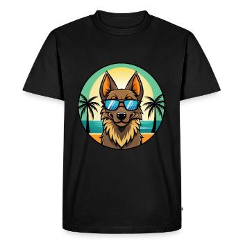 Belgian Sheepdog Breed Cartoon Sunglasses Beach - Men's Premium Organic T-Shirt - black - Front - Nico (187cm)