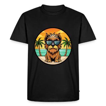Lunettes de soleil de dessin animé de race de chien griffon belge plage - T-shirt Premium bio Homme - noir - Devant - Nico (187cm)