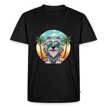 Bergamasco Sheepdog Breed Cartoon Sunglasses Beach - Men's Premium Organic T-Shirt - black - Front - Nico (187cm)