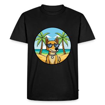Cretan Hound Dog Breed Cartoon Sunglasses Beach - Men's Premium Organic T-Shirt - black - Front - Nico (187cm)