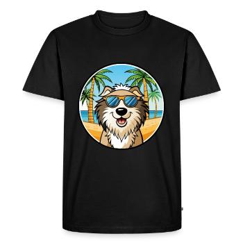 Chien de berger croate race dessin animé lunettes de soleil plage - T-shirt Premium bio Homme - noir - Devant - Nico (187cm)
