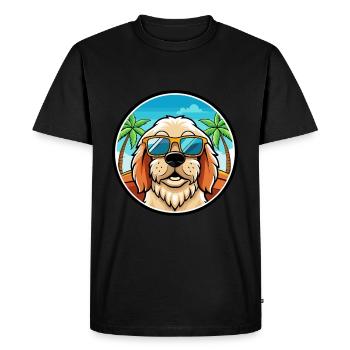 Clumber Spaniel Chien Race Dessin Animé Lunettes De Soleil Plage - T-shirt Premium bio Homme - noir - Devant - Nico (187cm)