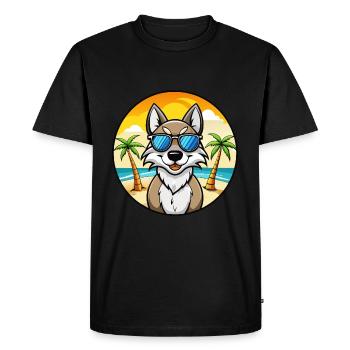 Czechoslovakian Wolfdog Breed Cartoon Sunglasses - Men's Premium Organic T-Shirt - black - Front - Nico (187cm)
