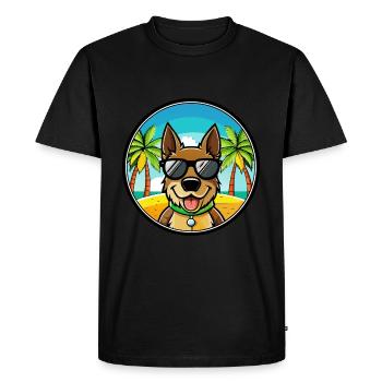 Deutsche Bracke Chien Race Dessin Animé Lunettes de Soleil Plage - T-shirt Premium bio Homme - noir - Devant - Nico (187cm)