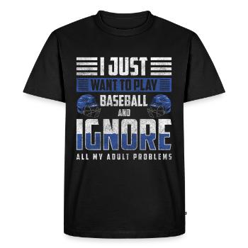 Joueur de baseball Sport Lanceur - T-shirt Premium bio Homme - noir - Devant - Nico (187cm)
