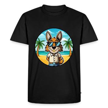 Hare Indian Dog Breed Cartoon Sunglasses Beach - Men's Premium Organic T-Shirt - black - Front - Nico (187cm)