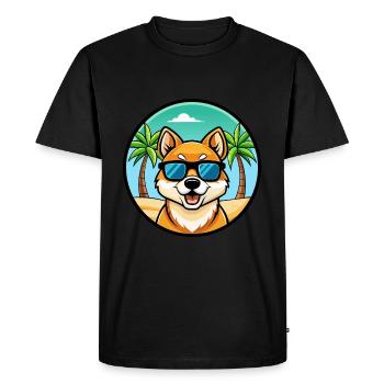 Jindo Dog Breed Cartoon Sunglasses Beach - Men's Premium Organic T-Shirt - black - Front - Nico (187cm)