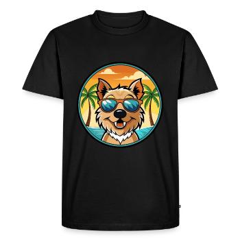 Lucas Terrier Chien Race Dessin Animé Lunettes de Soleil Plage - T-shirt Premium bio Homme - noir - Devant - Nico (187cm)
