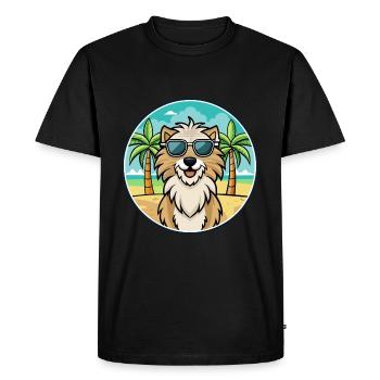 Kuchi Afghan Shepard Dog Breed Cartoon Sunglasses - Men's Premium Organic T-Shirt - black - Front - Nico (187cm)