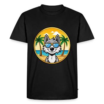 Kunming Wolfdog Breed Cartoon Sunglasses Beach - Men's Premium Organic T-Shirt - black - Front - Nico (187cm)