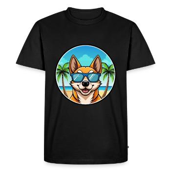 Lundehund Chien Race Dessin Animé Lunettes De Soleil Plage - T-shirt Premium bio Homme - noir - Devant - Nico (187cm)