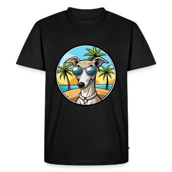 Lévrier italien race chien dessin animé lunettes de soleil plage - T-shirt Premium bio Homme - noir - Devant - Nico (187cm)