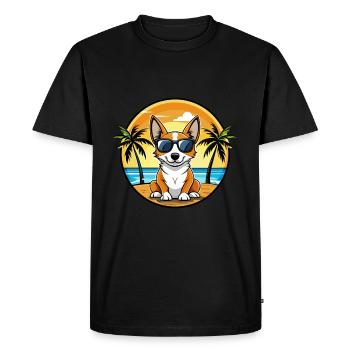 Lunettes de soleil de dessin animé de race de chien Fox Terrier miniature - T-shirt Premium bio Homme - noir - Devant - Nico (187cm)