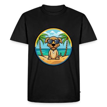 Pointer Chien Race Dessin Animé Lunettes De Soleil Plage - T-shirt Premium bio Homme - noir - Devant - Nico (187cm)