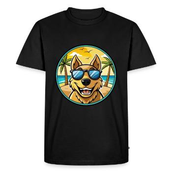 Sapsali Dog Breed Cartoon Sunglasses Beach - Men's Premium Organic T-Shirt - black - Front - Nico (187cm)