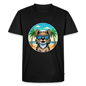 Suédois Lapon Race Chien Dessin Animé Lunettes De Soleil Plage - T-shirt Premium bio Homme - noir - Devant - Nico (187cm)