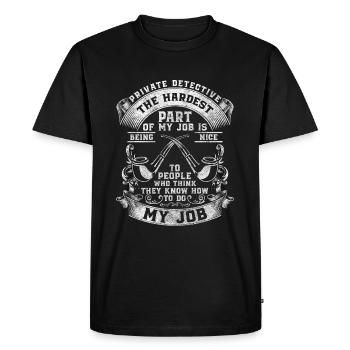 Détective privé Trace Crime Police - T-shirt Premium bio Homme - noir - Devant - Nico (187cm)