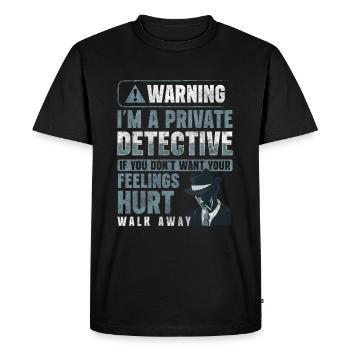 Détective privé Inspecteur d’indices - T-shirt Premium bio Homme - noir - Devant - Nico (187cm)
