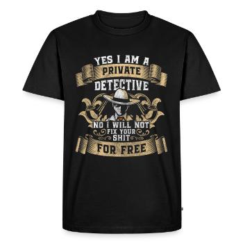 Snooper Clue Trace Police - T-shirt Premium bio Homme - noir - Devant - Nico (187cm)