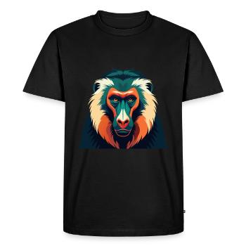 Babouin Personnage De Dessin Animé Animal De Compagnie Coloré - T-shirt Premium bio Homme - noir - Devant - Nico (187cm)