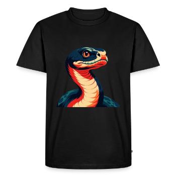 Anaconda Cartoon Character Colorful Pet Animal - Men's Premium Organic T-Shirt - black - Front - Nico (187cm)